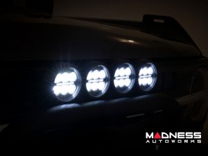 Ford Bronco Front Bumper Guard - Safari Bar - OE Modular Bumper - Rough Country - w/ 4x 3in Osram Wide Angle Lights Ford Bronco Front Bumper Guard - Safari Bar - OE Modular Bumper - Rough Country - w/ 4x 3in Osram Wide Angle Lights